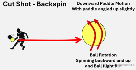 Illustration of a Pickleball Backspin shot