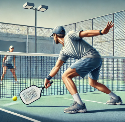 AI image of a pickleball player using a dink fake