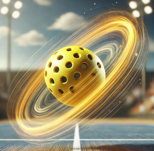 AI image of a pickleball return of serve spin