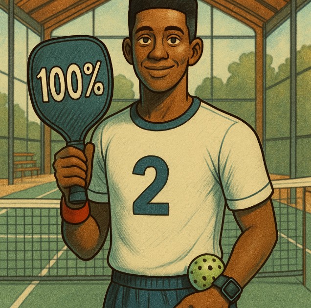 pickleball player ready to serve