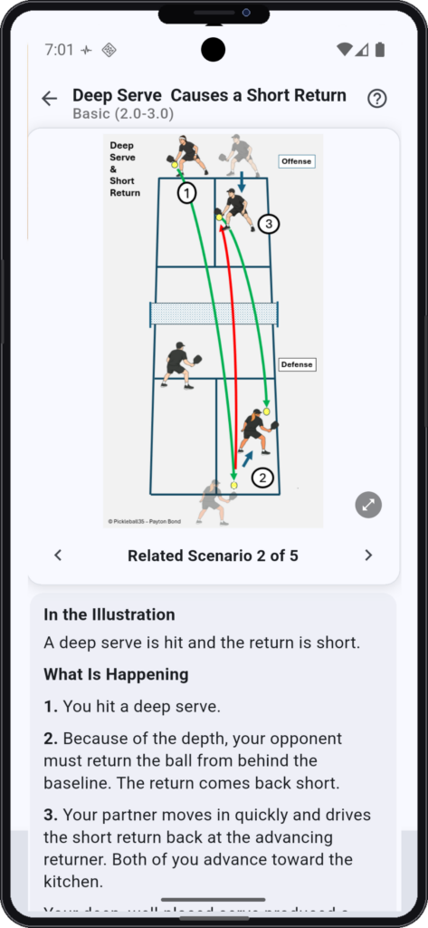 Pickleball Strategy App Scenario